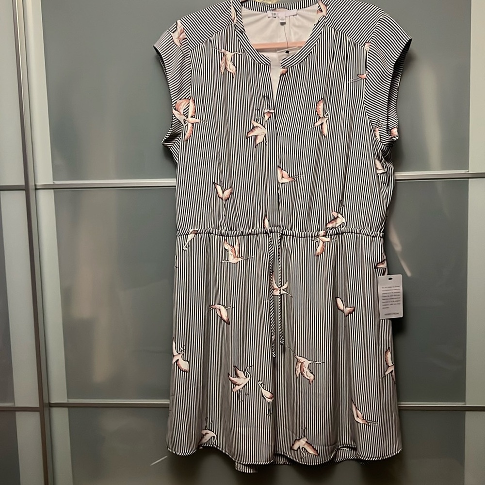 Dr 2 vertical stripe mini dress with tie waist size xl